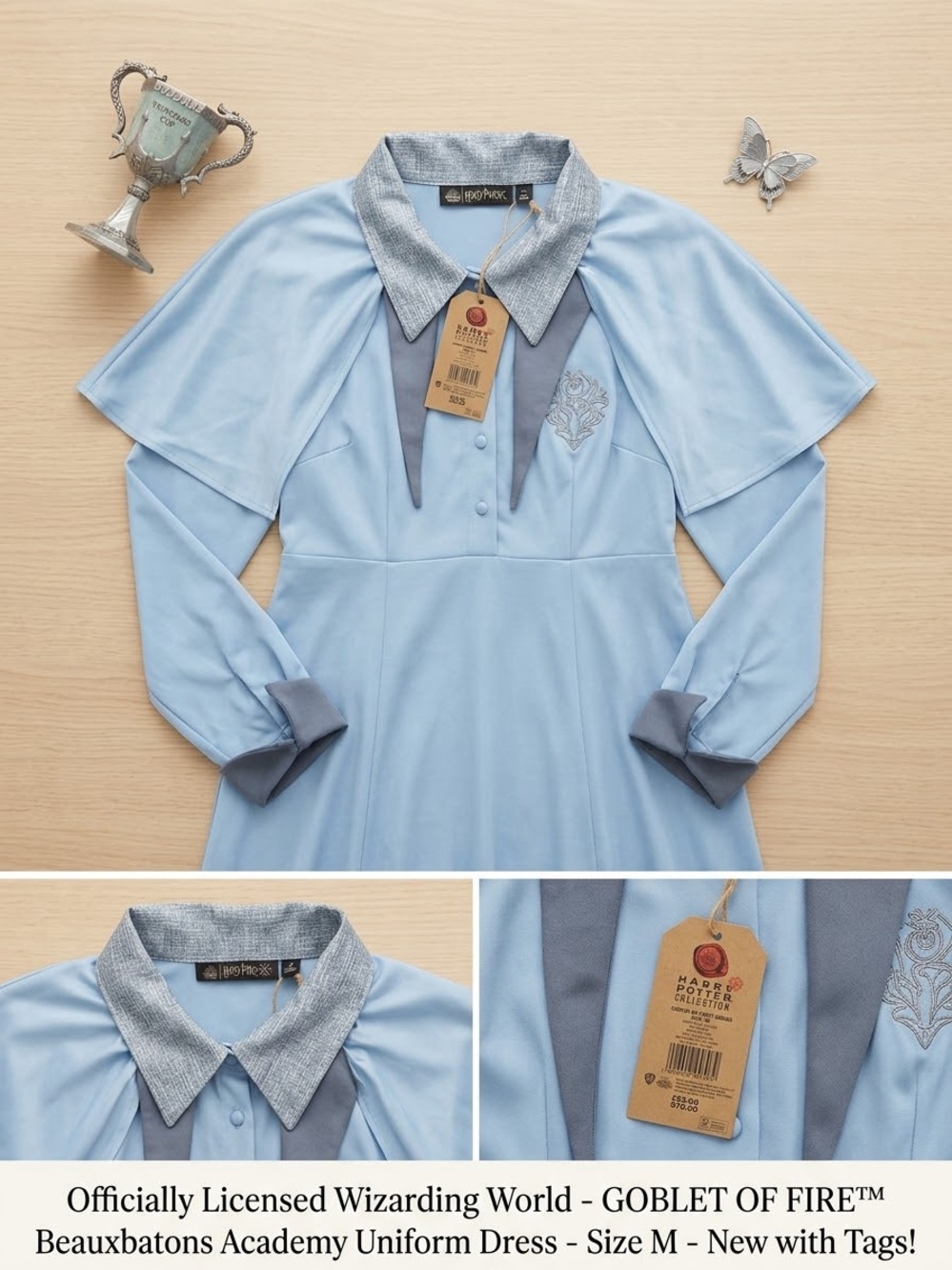 Warner Bros. Light Blue & Gray Beauxbatons-Inspired Dress for Women